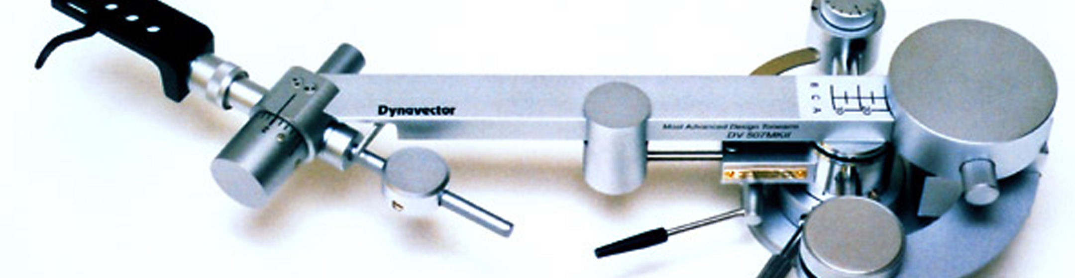 Pic of a Dynavector tonearm on a white background