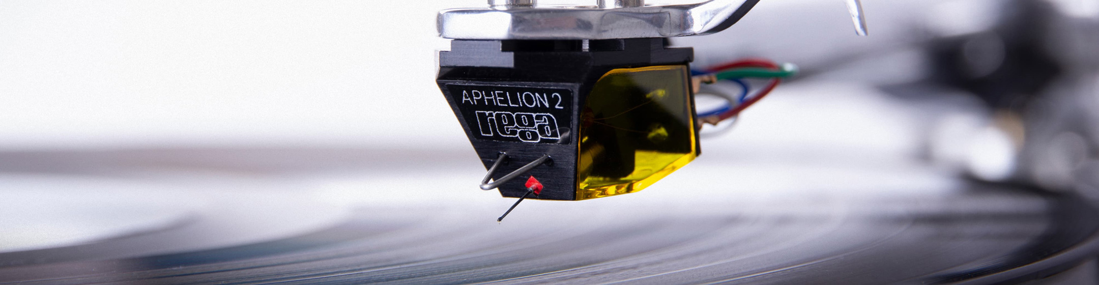 Pic showing a Rega Aphelion 2 stylus hovering over a vinyl record