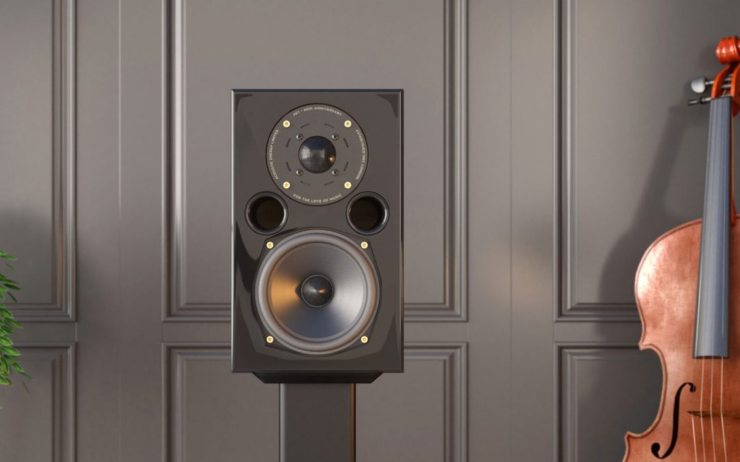 Pic showing a single black AE1 40th Anniversary edition speaker